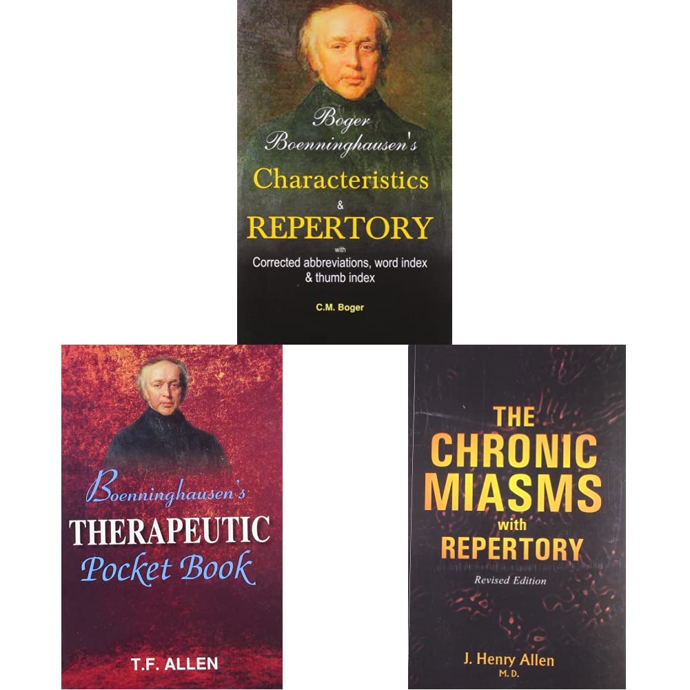 Boger Boenninghausen's Characteristics & Repertory+The Chronic Miasms with Repertory: Revised Edition+Boenninghausen's Therapeutics Pocket Book: The Principles & Practicability(Set of 3books)