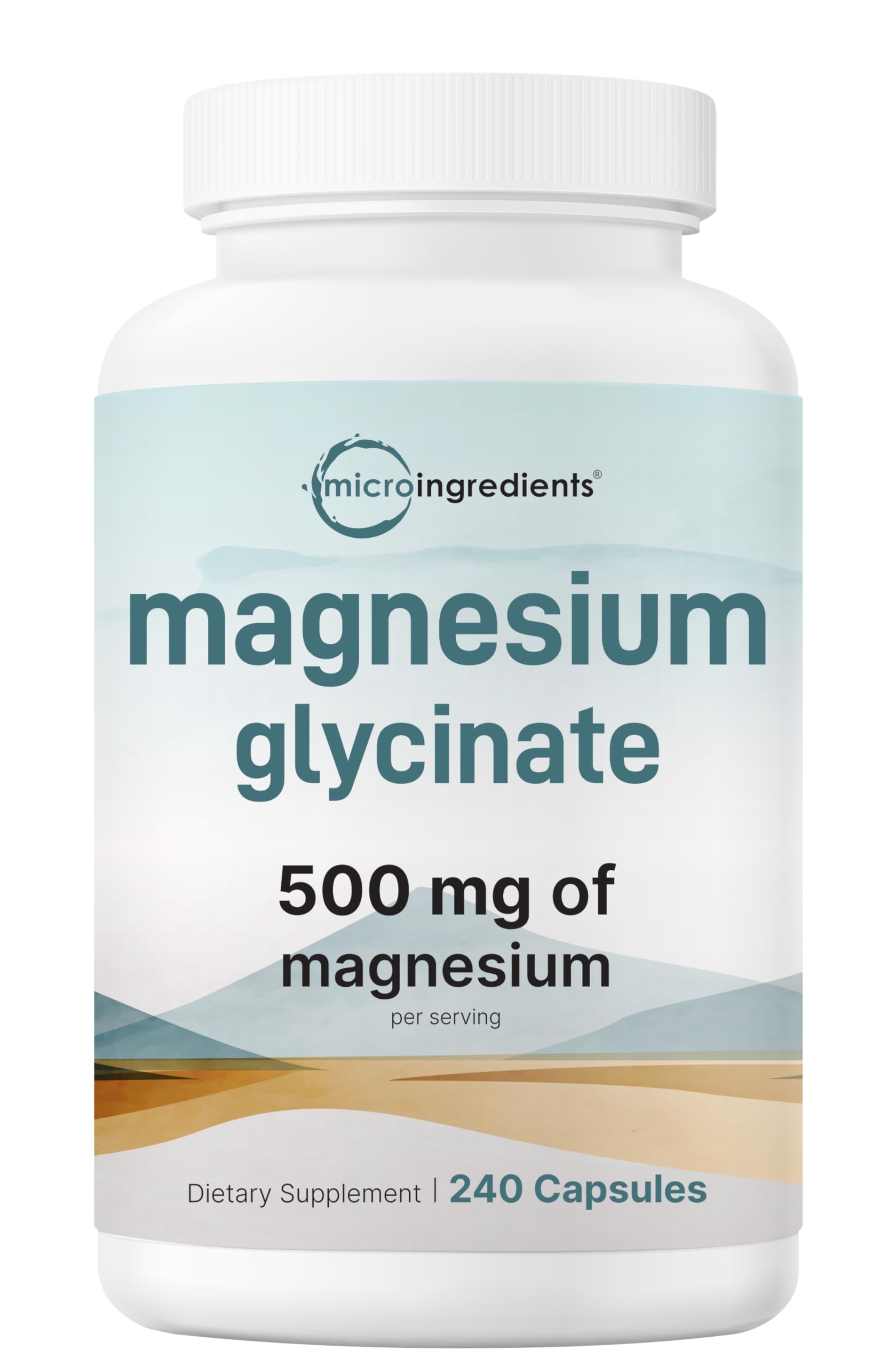 Magnesium Glycinate 500mg, 240 Capsules | 100% Chelated for Max Absorption | Support for Sleep, Muscle, Heart & Nerve Health | Non-GMO