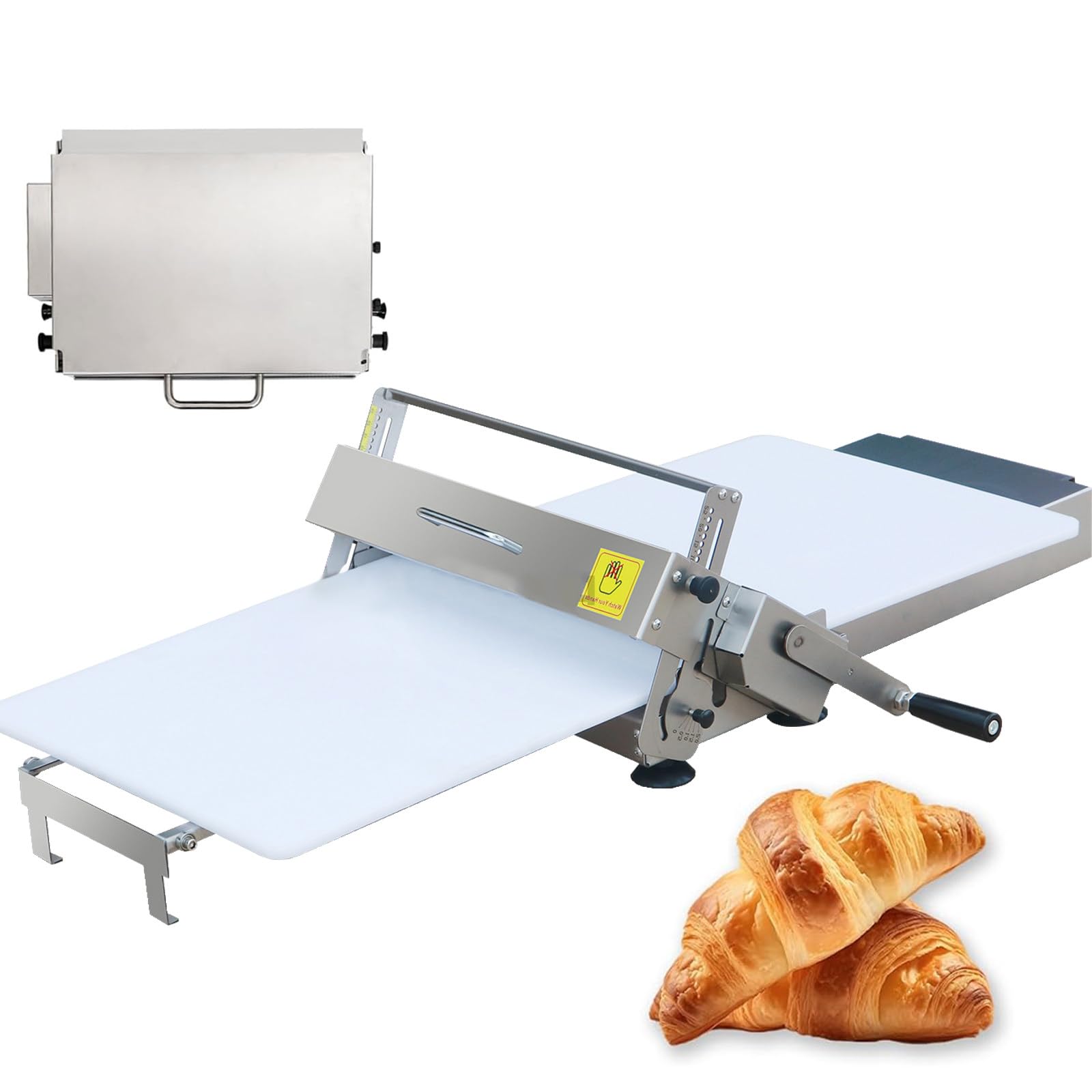 Macchina per Stendere la Pasta, Laminatrice per Pasta per Croissant, Spessore della Macchina per Impasto Regolabile, per Fondente, Croissant, Pizza e Pasta Sfoglia B400