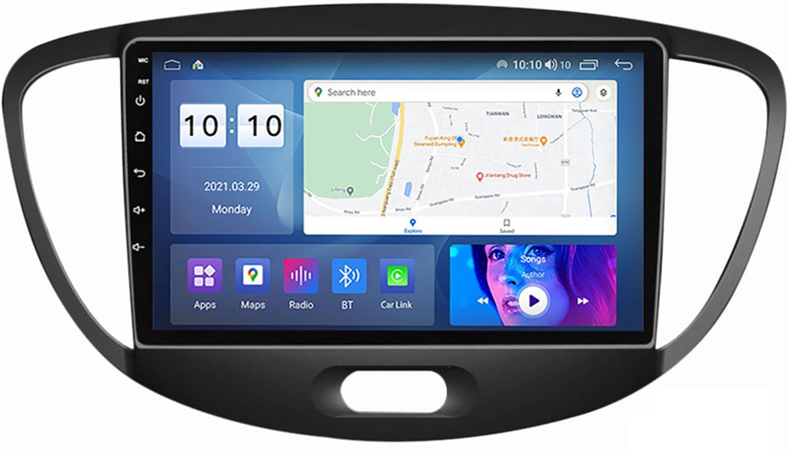 Car stereo Android para Hyundai I10 2007-2013, multimedia de 2 DIN con radio FM AM y GPS