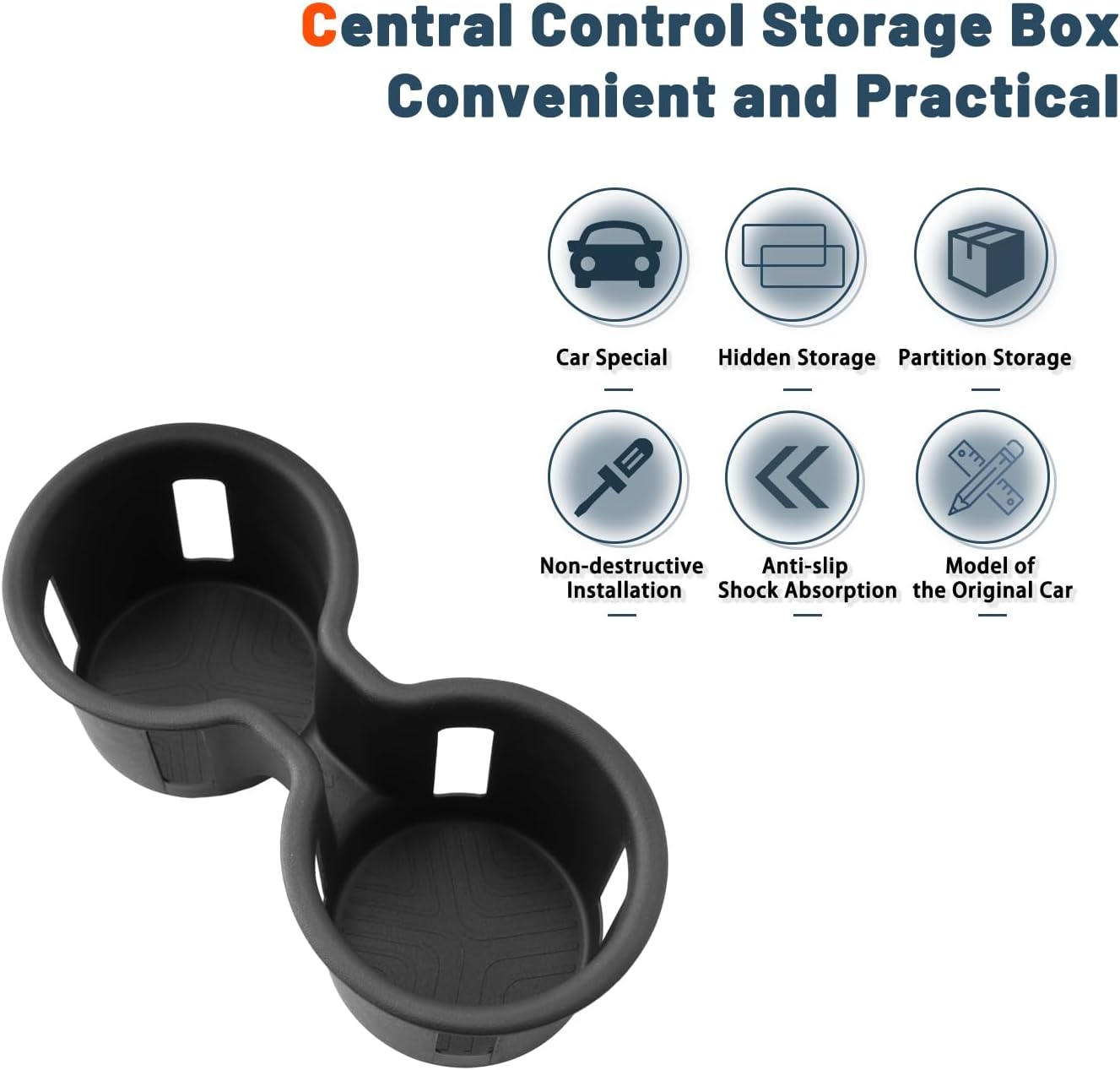 2026 Passport Center Console Cup Holder,for 2026 Honda Passport Accessories TPE Material Cupholder Coaster Liner Compatible with 2026 Honda Passport RTL/TrailSport/TrailSport Elite