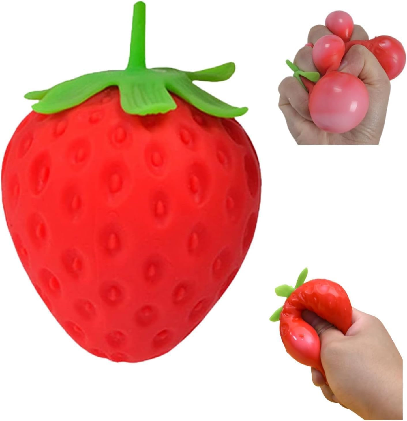 Giant Strawberry Squishy, Big Strawberry Stress Ball Cute Sensory Fidget Stress Balls Slow Rising Squishies Stress & Anxiety Relief Indoor Outdoor (E)