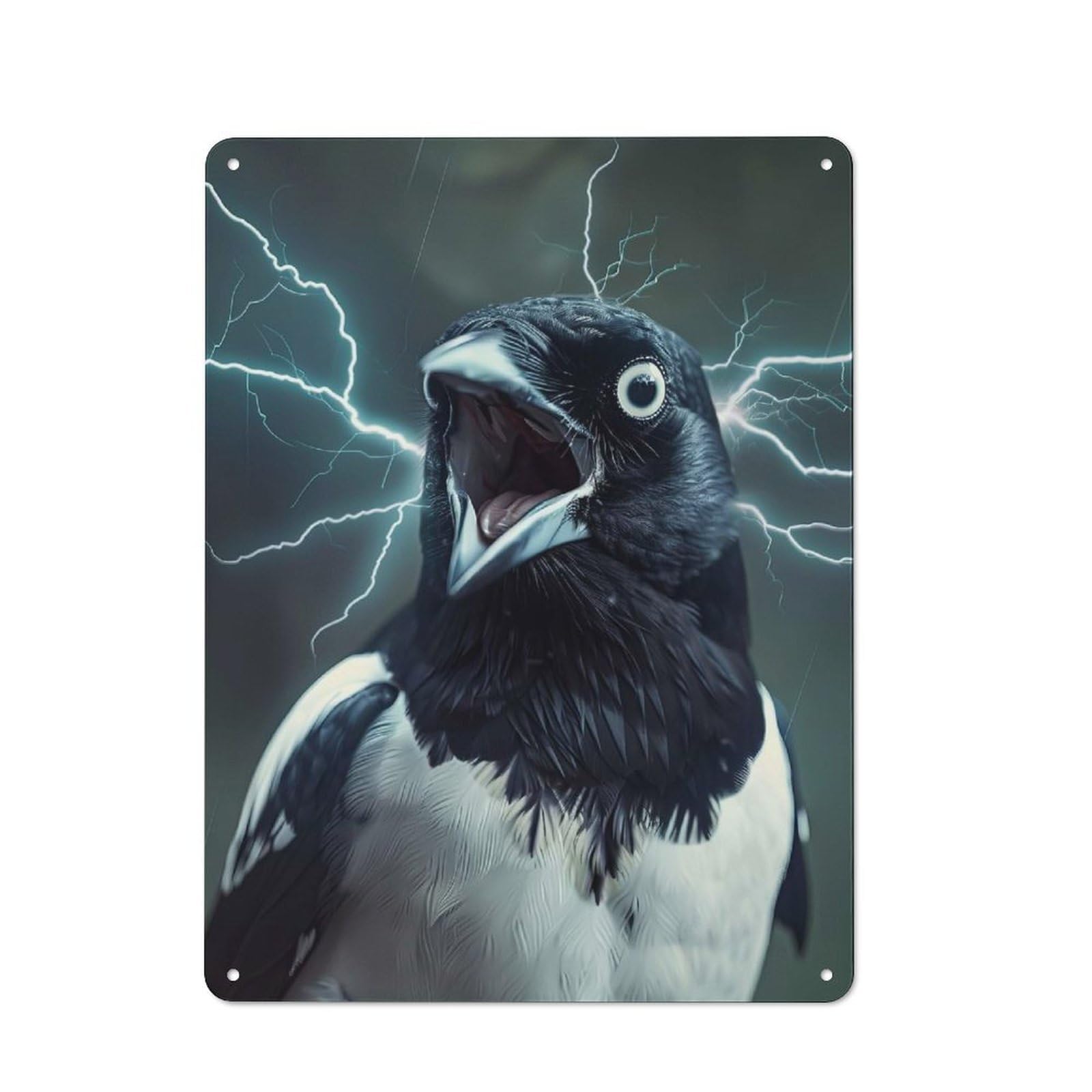 Magpie Lightning Metal Wall Plaque for Travel Lovers, Birthday, Housewarming Or Christmas Gift, 40x30cm