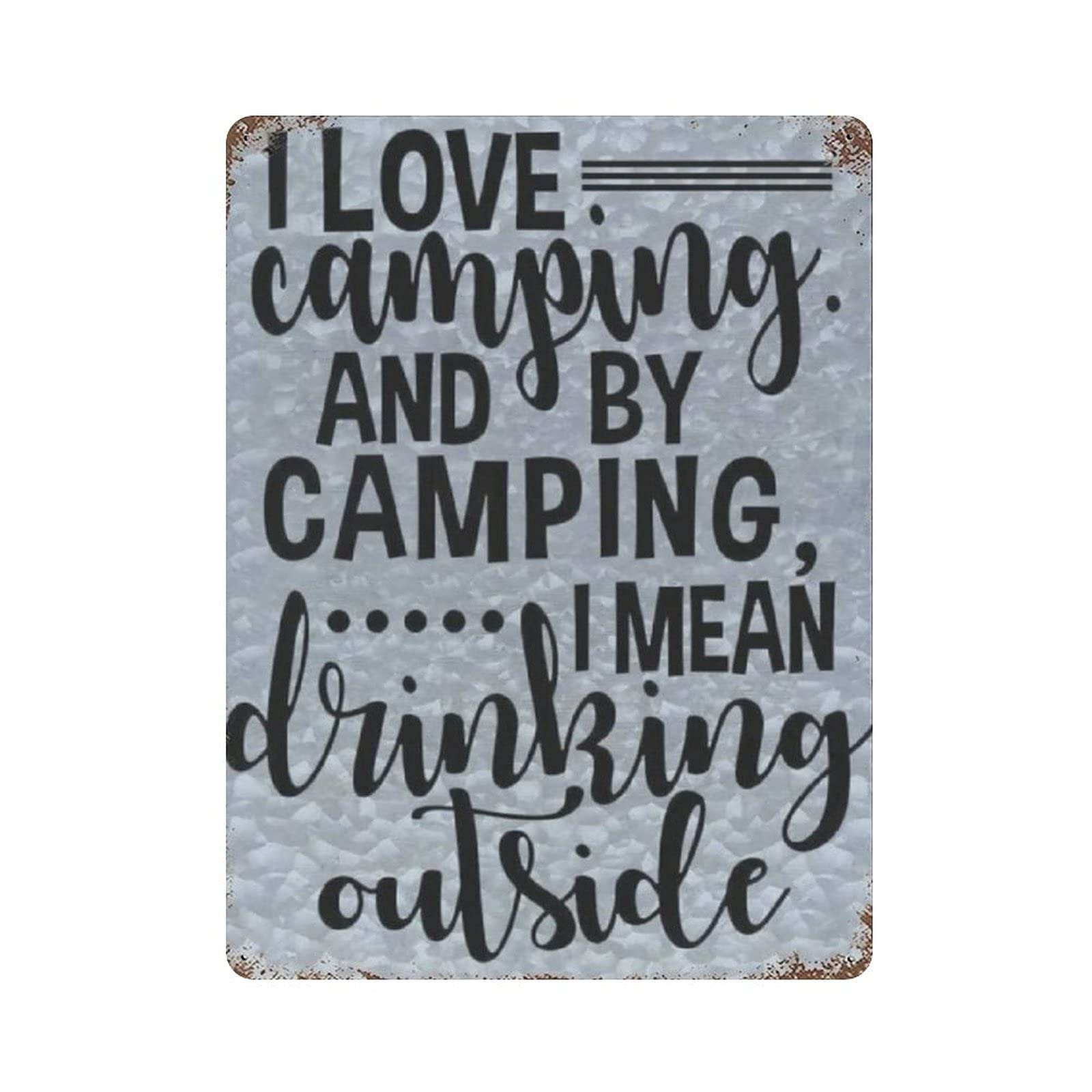 Metal Tin Sign I Love Camping Vintage Tin Poster Metal Sign Wall Decoration Country Kitchen Home Garage Decor 16"x12"