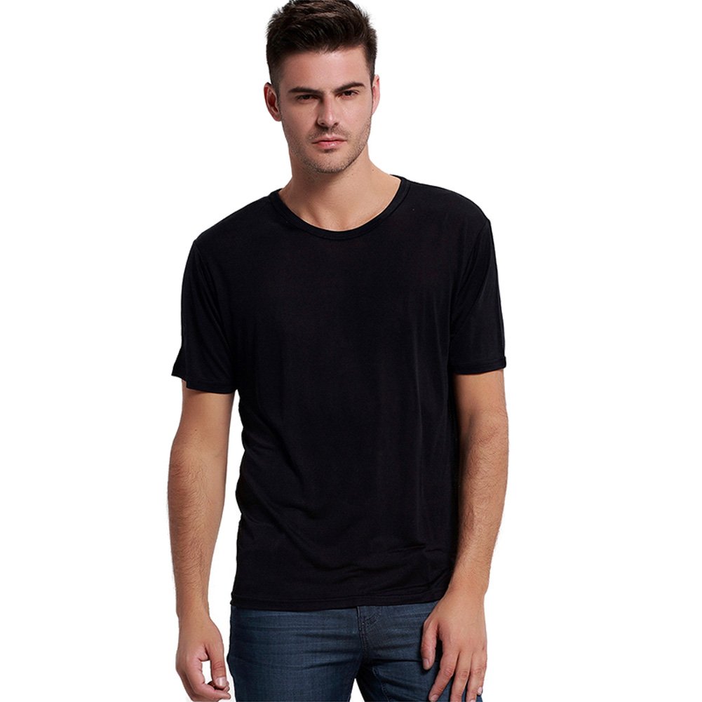 LoveSilk Mens Pure Silk Knitted Crew Neck T Shirts TEE
