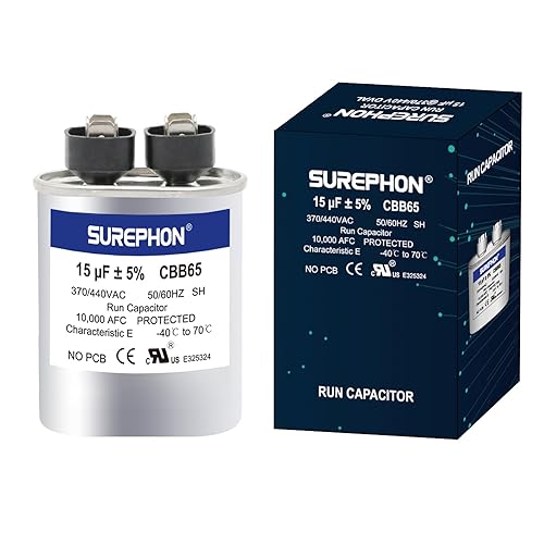 Miniatura 27 de 40+5 uF 40/5 MFD ±5% 370V/440VAC Condensador de Arranque y Funcionamiento Dual CBB65B Funciona para Motor de Ventilador de Unidad de Aire