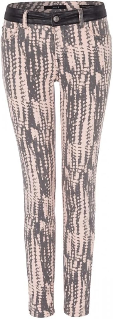 Oui Patterned Rose Sienna Jeggings 16 