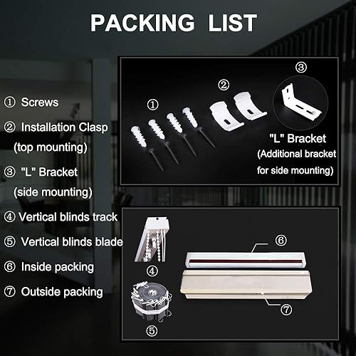 Miniatura 5 de Persianas verticales 100 % opacas, tela de listones de 3.5 pulgadas, aislamiento térmico, ahorro de energía, protección UV, decoración de persianas