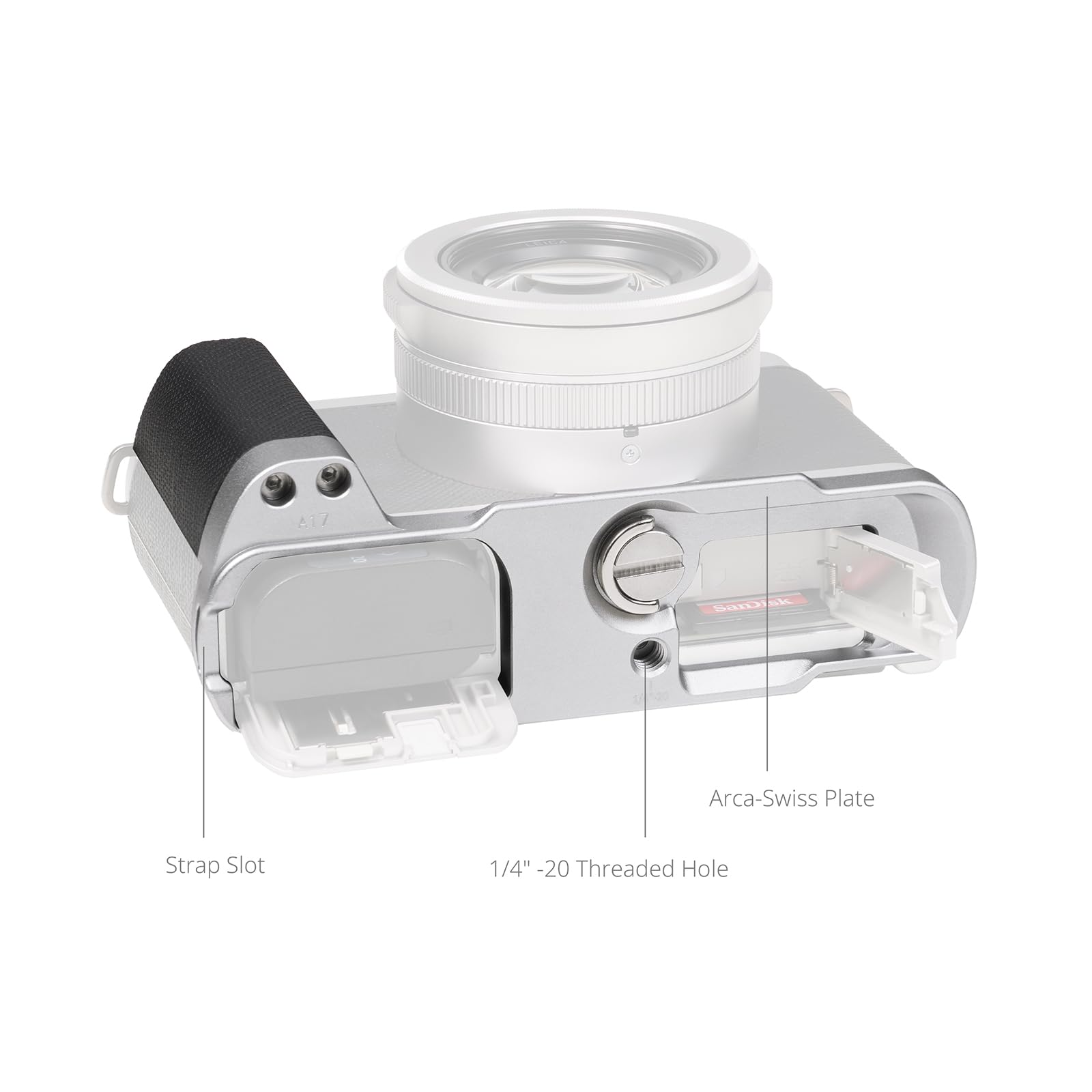 SMALLRIG Empuñadura en Forma de L para Panasonic LUMIX L10, Agarre Lateral ergonómico, Placa de liberación rápida para Arca Swiss, Compatible con trípodes, fácil Montaje - (Plata) 5701