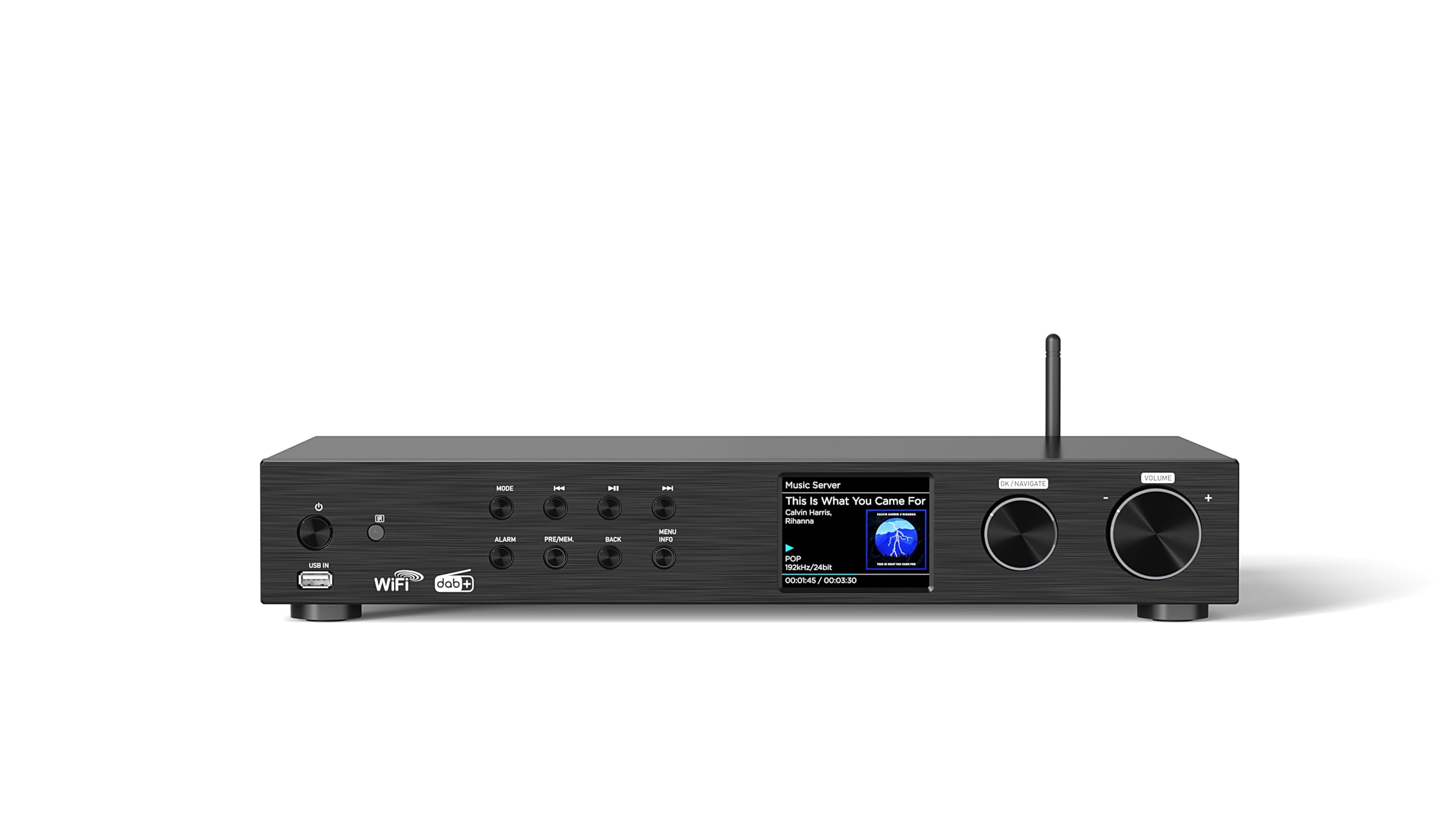 Maxxo Tuner Hi-FI TR05 - Radio Internet Dab+/FM avec Bluetooth, Wi-FI, USB, Spotify, écran Couleur 3,2", télécommande, récepteur Radio numérique