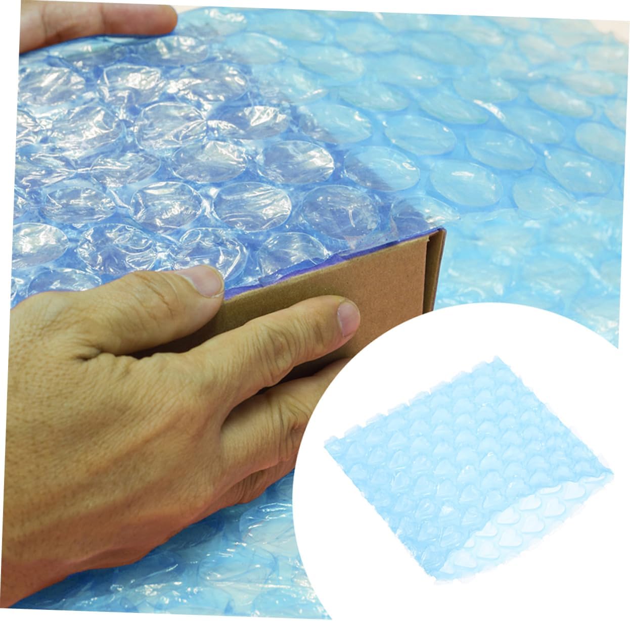 100pcs Heart-shaped Bubble Packaging Bags for Glasses and Ceramics Cushioning for Shipping and Sky Blue