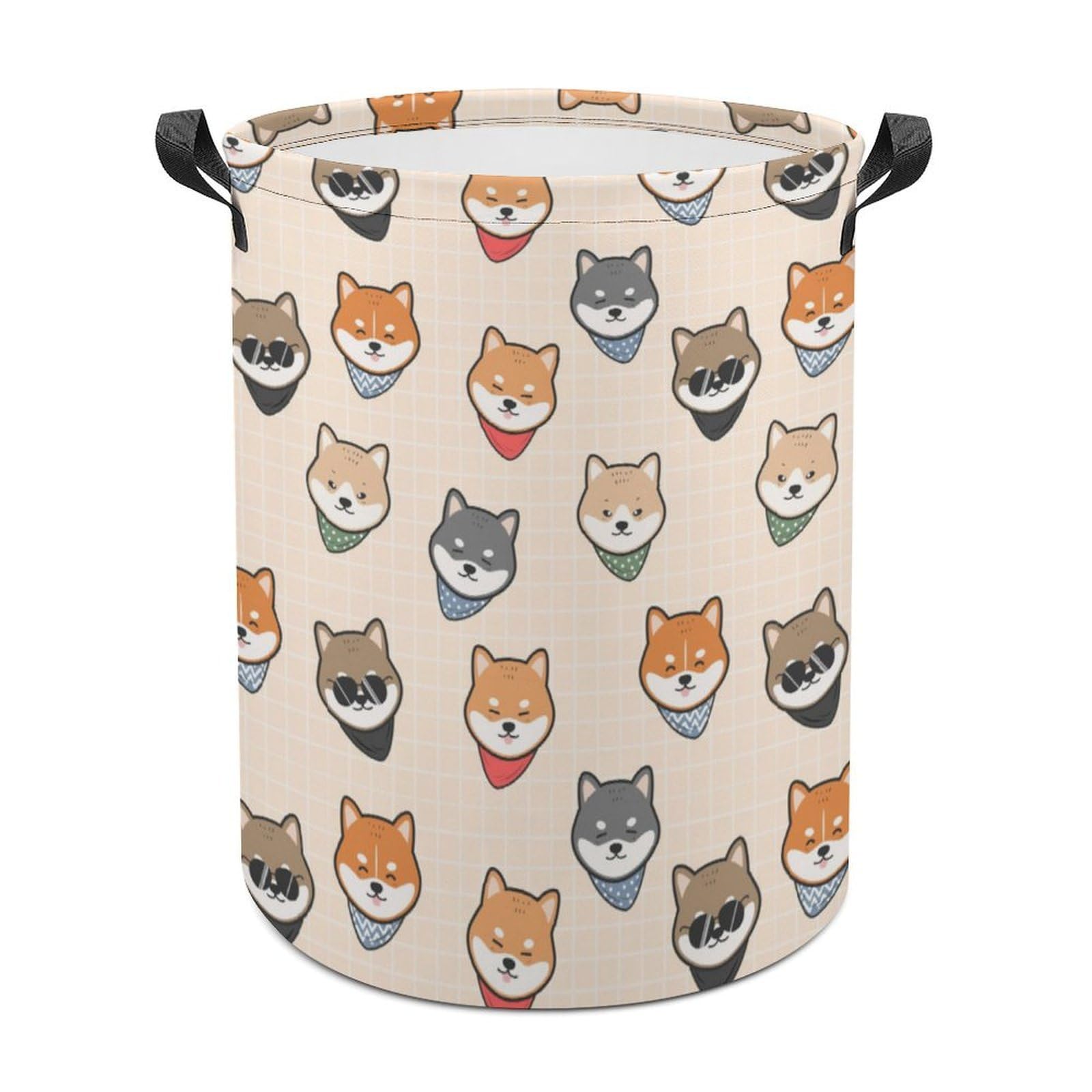 Lyfthologen Laundry Hamper, Shiba Inu Dog Pattern Laundry Basket, Washing Basket with Handle
