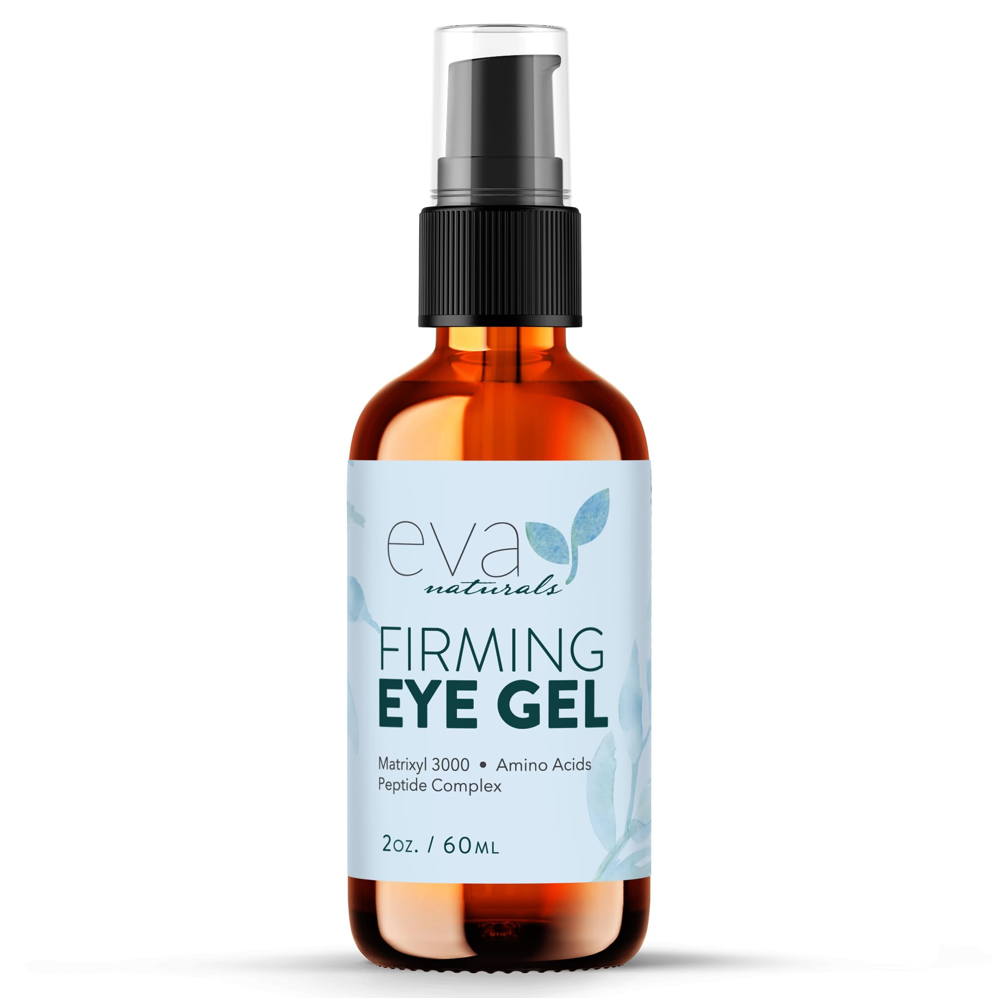 Eye Gel - Larger Size 60 ml Bottle - Best Firming Eye Cream Treatment for Dark Circles, Puffy Eyes, Crow's Feet, Fine Lines & Under Eye Wrinkles by Eva Naturals