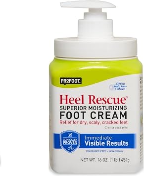 PROFOOT Heel Rescue Foot Cream 16 oz, Non-Greasy Foot Cream Ideal for Cracked Skin Calloused Skin or Chapped Skin on Feet Heels Elbows and Knees, Penetrates Moisturizes and Repairs