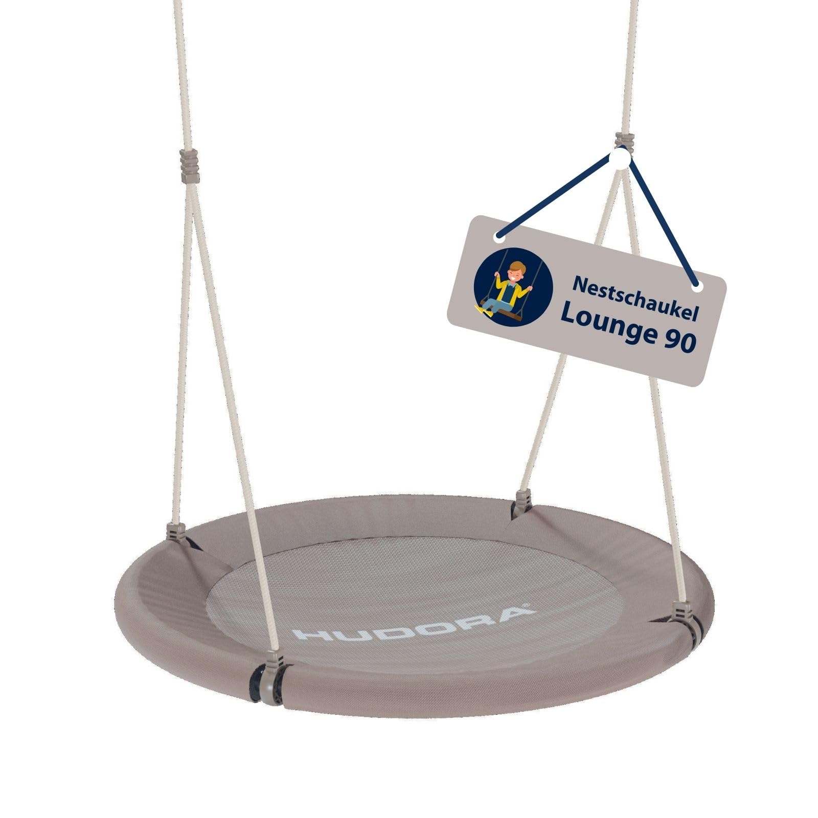 HUDORA Nestschaukel Lounge – Höhenverstellbare Hängeschaukel, Durchmesser 90/110 cm, Belastbarkeit bis 150 kg