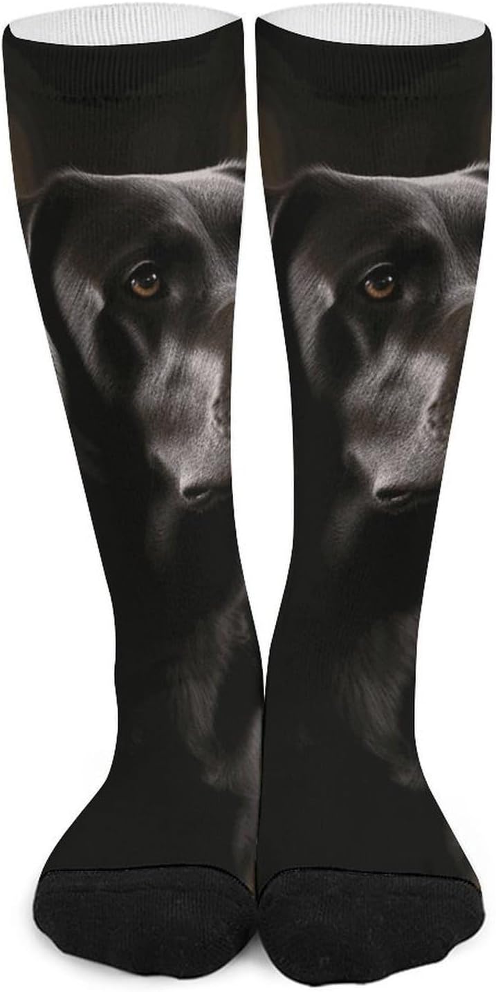Knee High Socks Black Labrador Long Tube Boot Seamless Toe