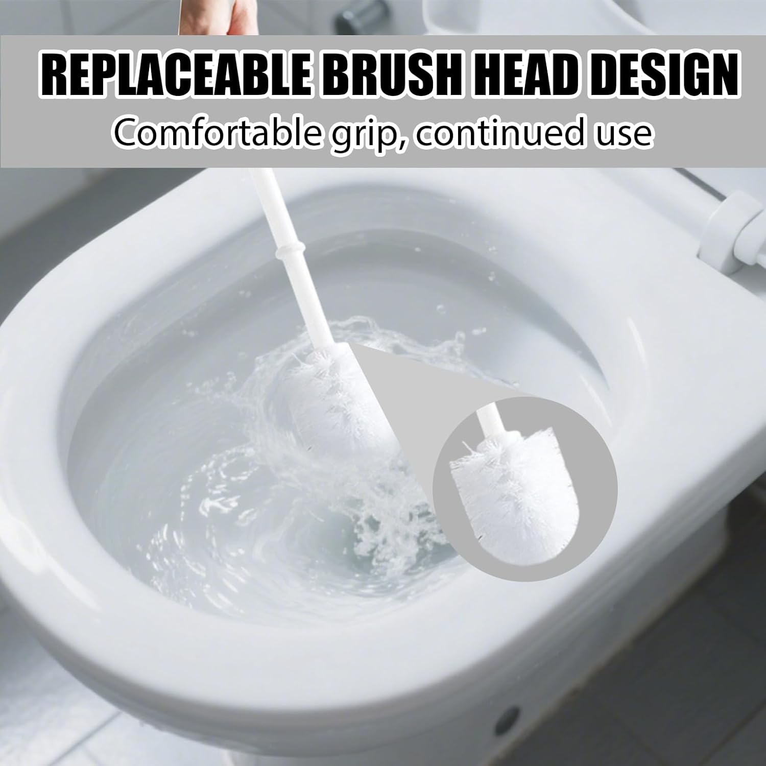 Toilet Brush and Holder Set, Compact Toilet Bowl Brush and Holder, Deep Cleaning Toilet Cleaner Brush for RV Guest Household Apartment Dorm Bathroom Essentials (White)