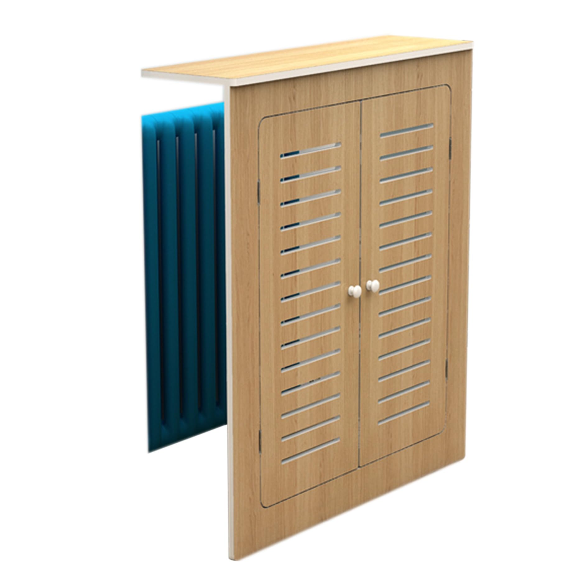 Mueble cubre radiador de diseño elegante L80 x H70 x T20 cm para salón u oficina