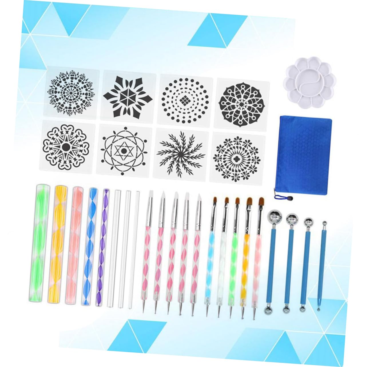Housoutil Kit D’Outils de Pointillage Mandala 32 Pièces, Acrylique et Plastique Facile à Nettoyer pour Dessin DIY sur Papier et Surfaces Lisses