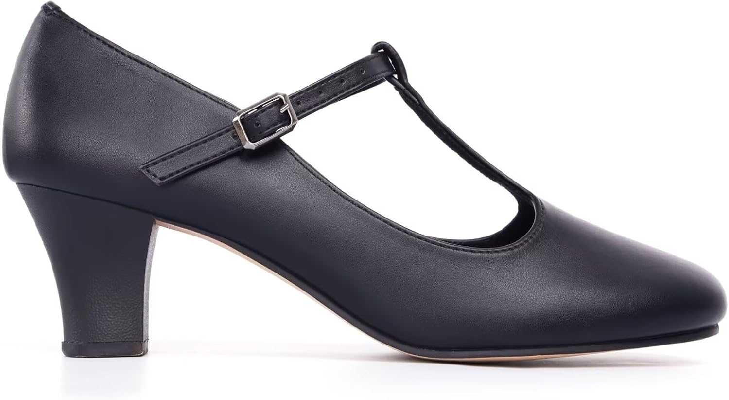 ARCLIBER Character Shoes for Women PU Leather T Strap 2.3" Dance Heels for Ballroom Salsa Tango