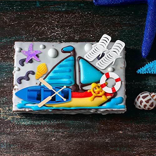 Patelai 12 Pcs Hawaiian Beach Cake Decoration Summer Beach Chair and Umbrella Cake Toppers Green Palm Tree Toppers for Hawaiian Theme Birthday Wedding Party Baby Shower Party Decoration Supplies - Image 5