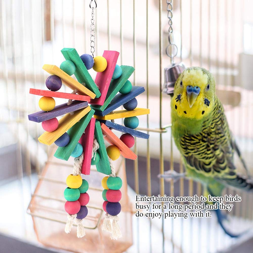 Jouet Balançoire à Mâcher Pour Perroquet HEEPDD - Grande Roue En Bois, Perruches, Conures, Calopsittes
