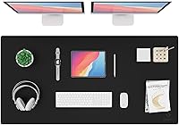 Vista 53 de Knodel - Alfombrilla de escritorio, para mouse, impermeable para escritorio, de cuero para teclado y mouse, protector de escritorio para oficina