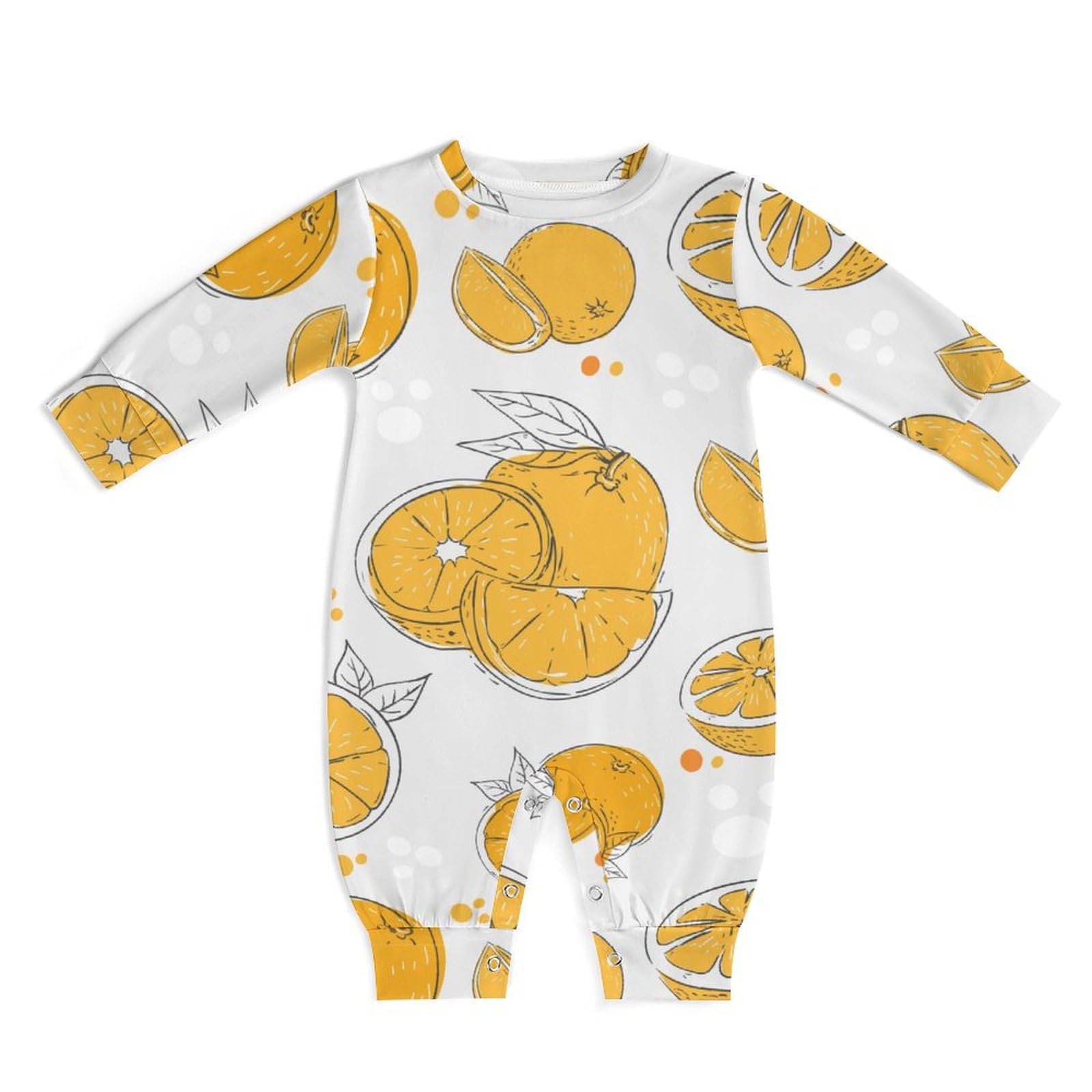 Amazon.co.jp: ベビー服 赤ちゃん服 フルーツ柄 オレンジ 長袖  