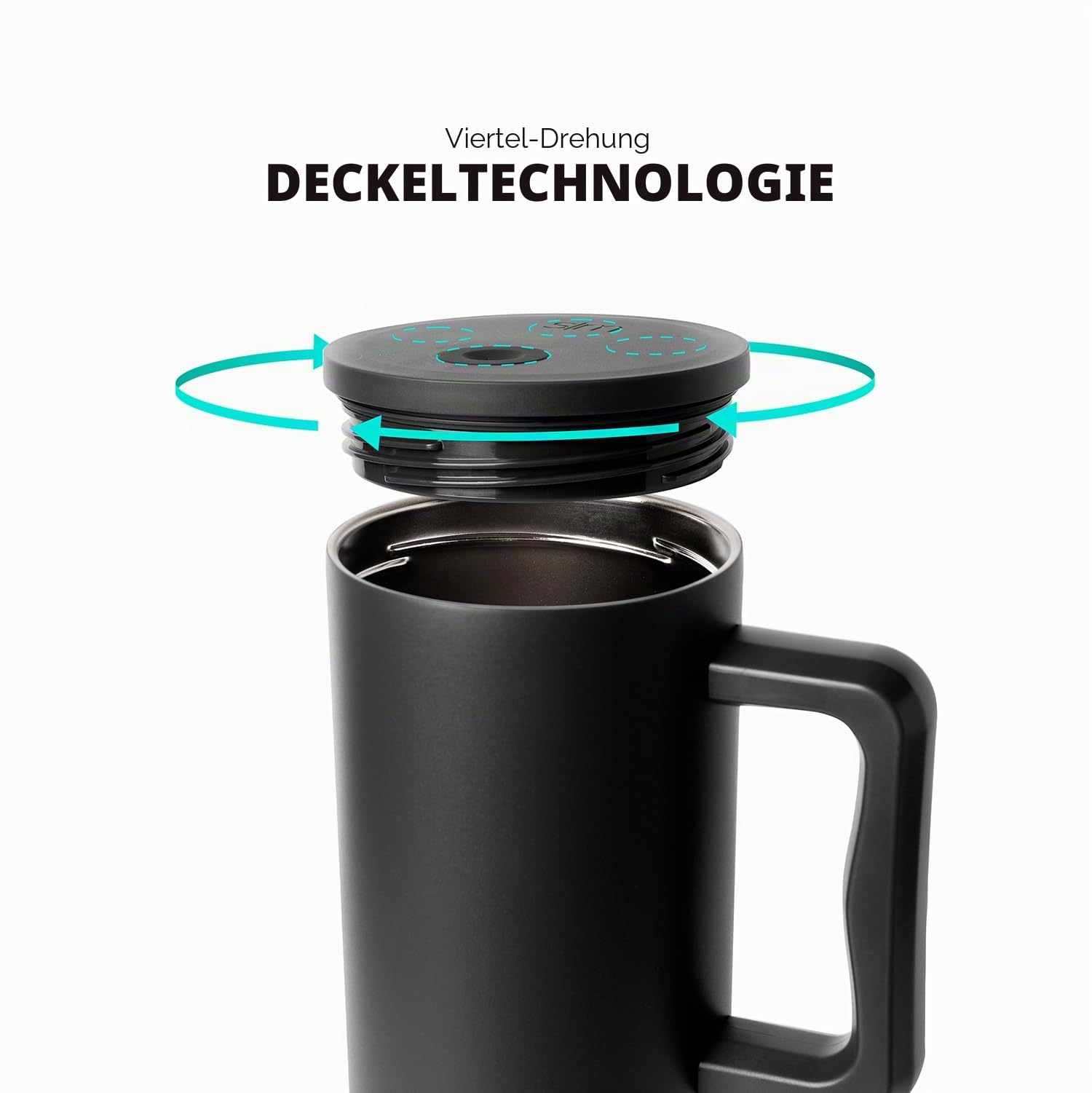 Simple Modern Becher mit Henkel und Strohhalmdeckel | Isolierte, wiederverwendbare Edelstahl-Trinkflasche, Reisebecher | Trek Kollektion | 1180 ml | Herbology