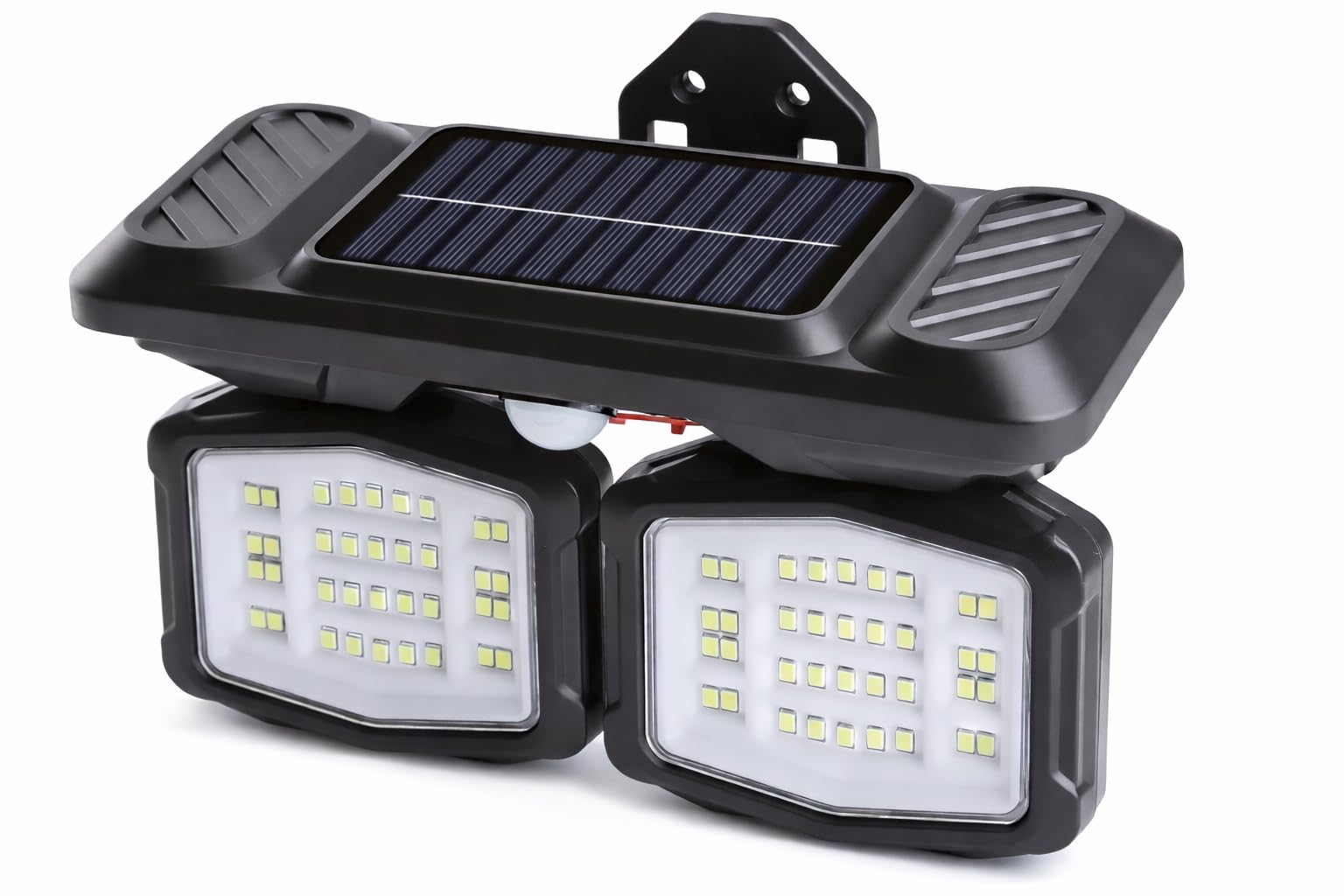 Panter Solar Hareket Sensörlü 72 SMD Beyaz LED Duvar Lambası 800 Lümen, 5W, Çift Başlıklı 120° Ayarlı, Type-C + Güneş Enerjili, 3 Modlu, IP65 Su Geçirmez Bahçe Balkon Dış Mekan Aydınlatma