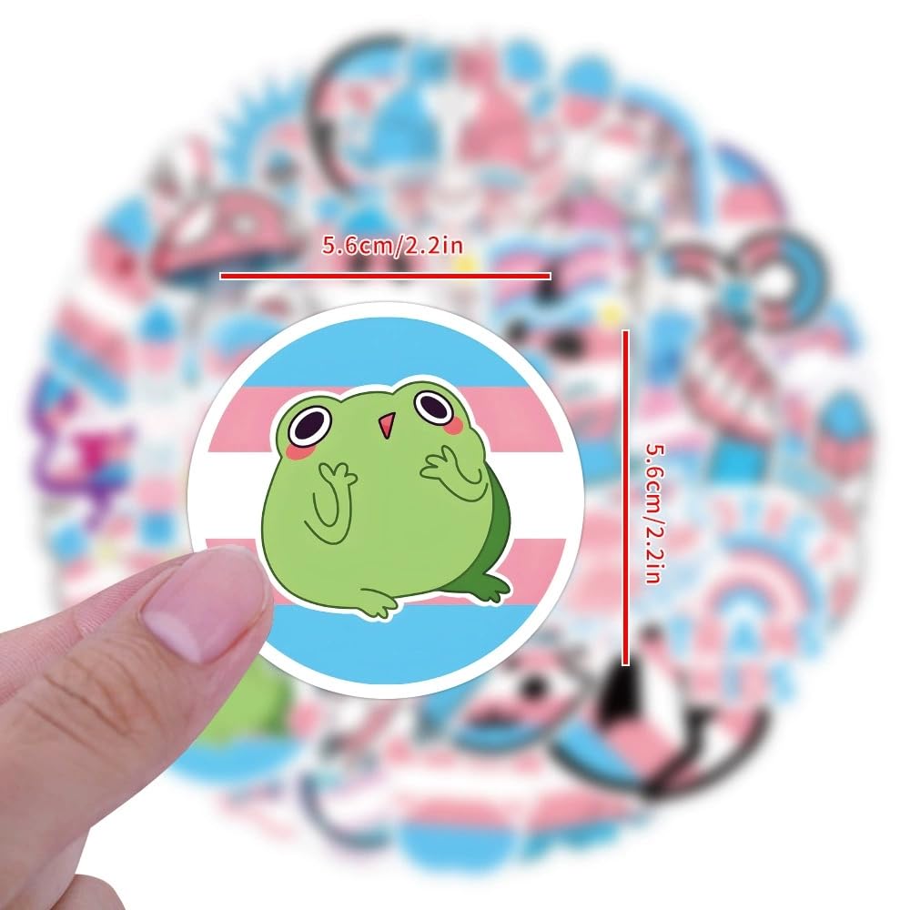 100Pcs Transgender Pride Stickers Laptop Car Scrapbook Phone Skateboard Suitcase Luggage Bike LGBT Pride Vinyl Waterproof Aesthetic Personalised Stickers for Teens Boys Girls Adults - Image 2