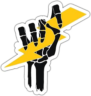 Skeleton Hand Lightning Bolt Sticker, Hard Hat Sticker, Blue Collar Sticker, Skeleton Sticker, Lightning Bolt Sticker, Water Assitant Die-Cut Vinyl Booktok Decals for Laptop, Phone, Water Bottle