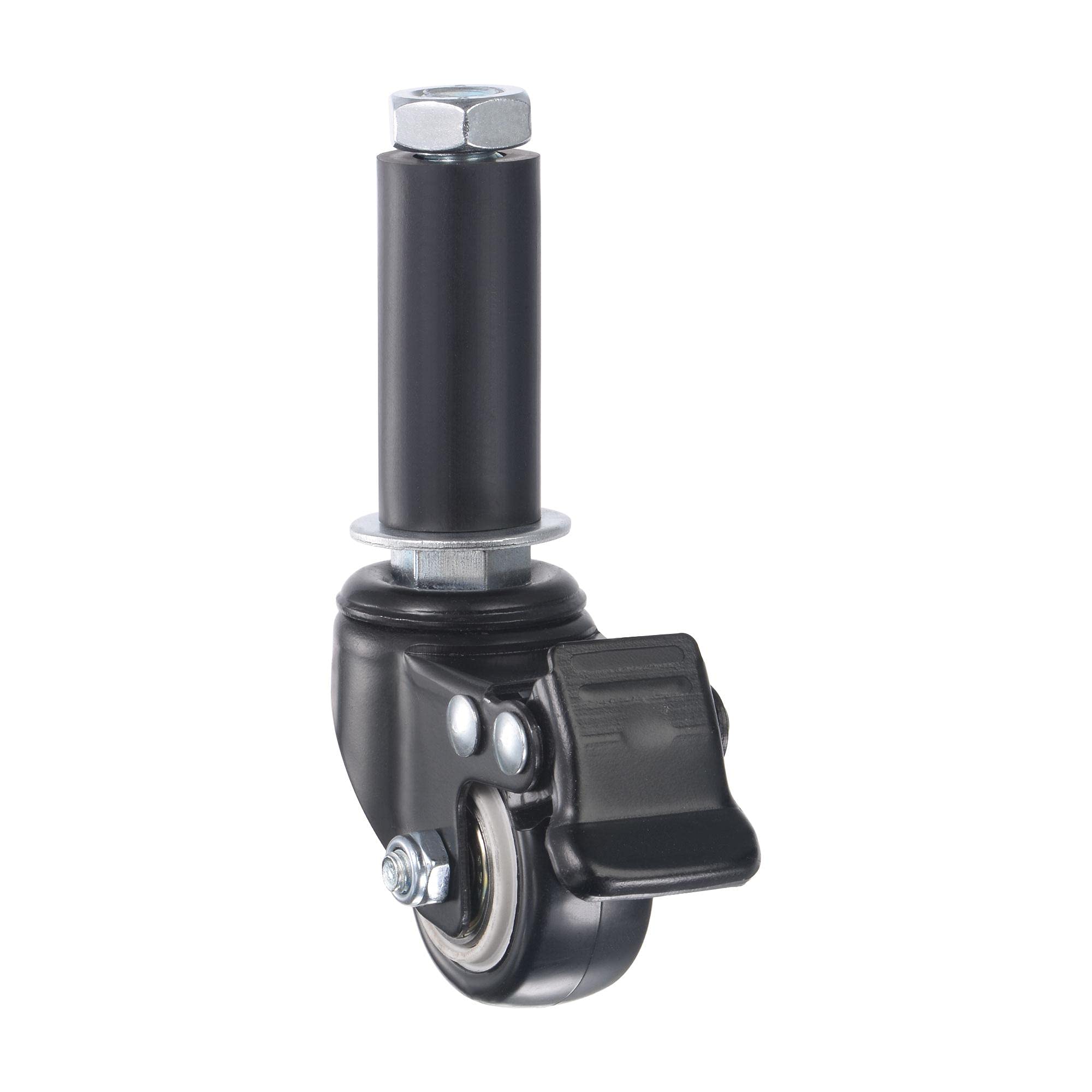 sourcing map Ruote girevoli espandibili con freno, diametro 3,8 cm, adatte per tubi da 7/8", capacità di carico 39,9 kg, per tavoli da cucina, PVC, confezione da 4