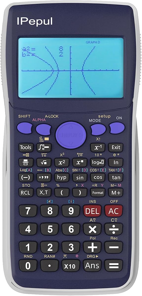 Scientific Calculators with Graphing Functions, IPepul 10 Modes Math Calculator for High School and College Students, Teachers, Office, Algebra, Geometry, Statistics, School Supplies