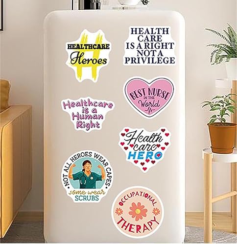 Miniatura 8 de Calcomanías para el cuidado de la salud, 50 unidades, calcomanías de vinilo impermeables para botellas de agua, laptop, equipaje, computadora,