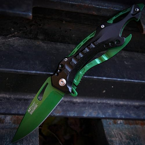 Miniatura 109 de MTECH USA Serie MT-A705 - Cuchillo plegable asistido por resorte, clip de bolsillo, táctico, EDC, defensa personal Azul plateado