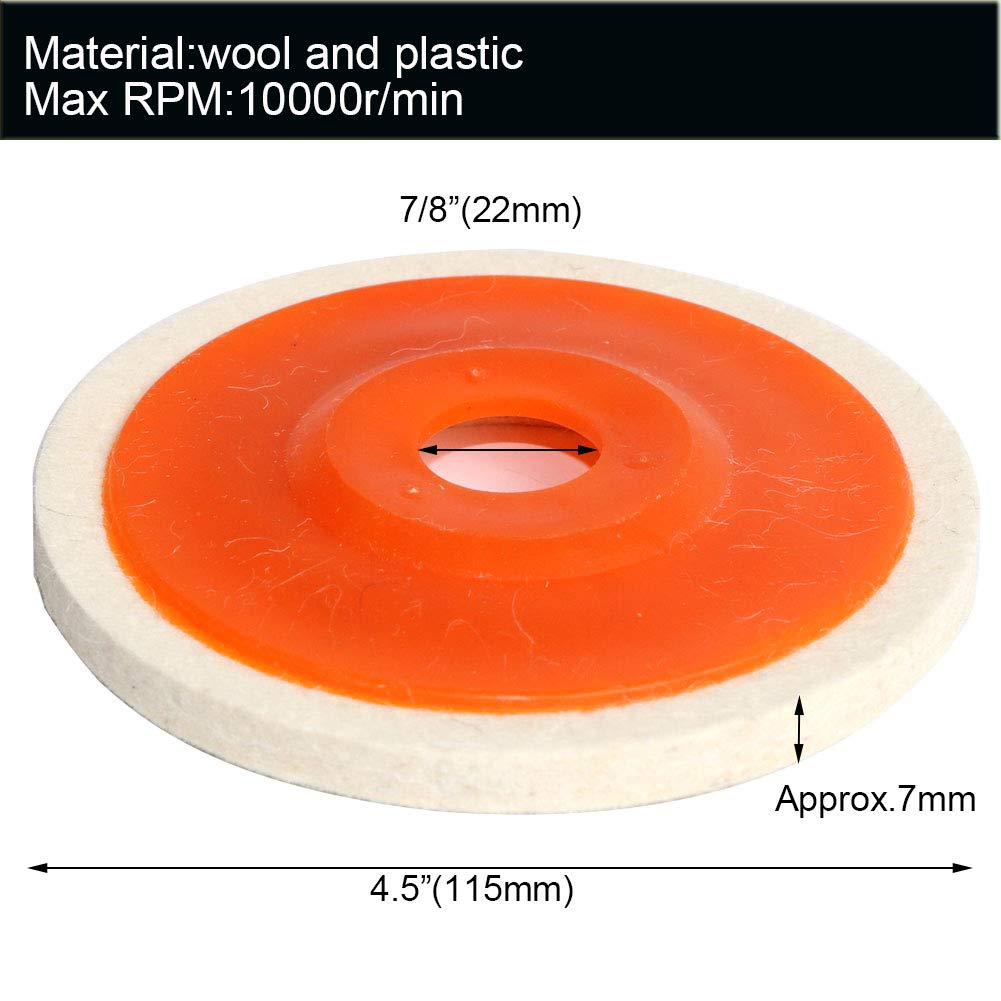 Wool Felt Buffing Wheels - 7 Pack -2