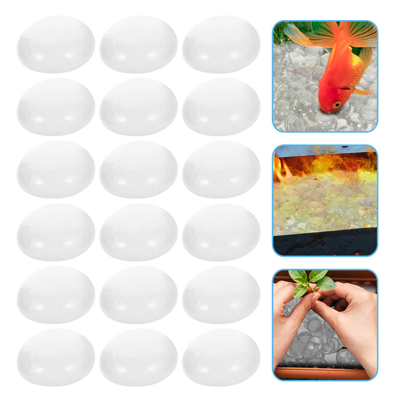 Gravier de Verre 16-19mm 1kg en Verre pour Brasero Décoratif | Sachet Unique, Usage Extérieur ou Compositions Végétales, Finition Soignée et Format Pratique