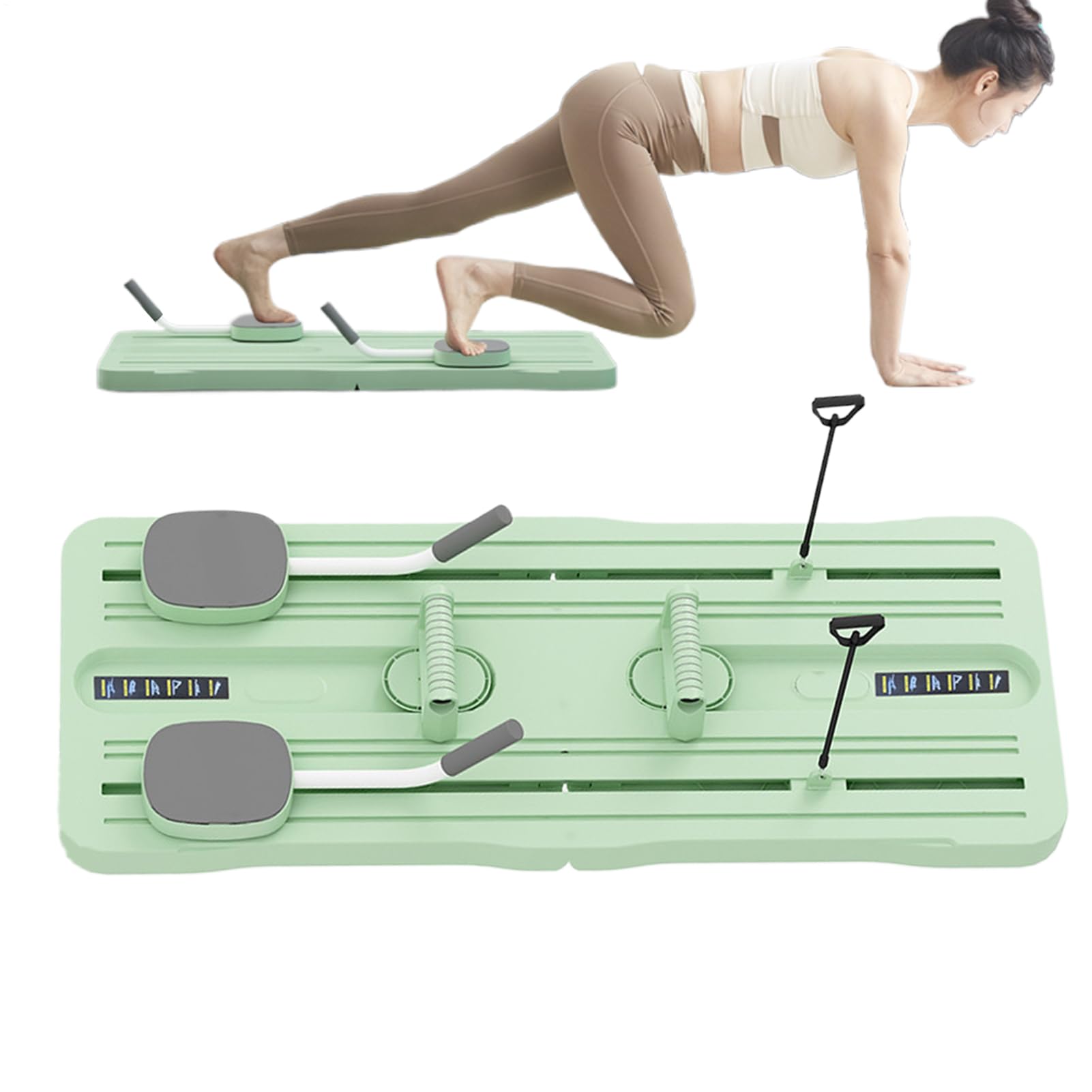 Pilates Reformer Set Entrenamiento Corporal Completo Portátil Plegable para | Tabla Abdominales Core Equipo Pilates Rehabilitación, recuperación posparto, acondicionamiento bailari