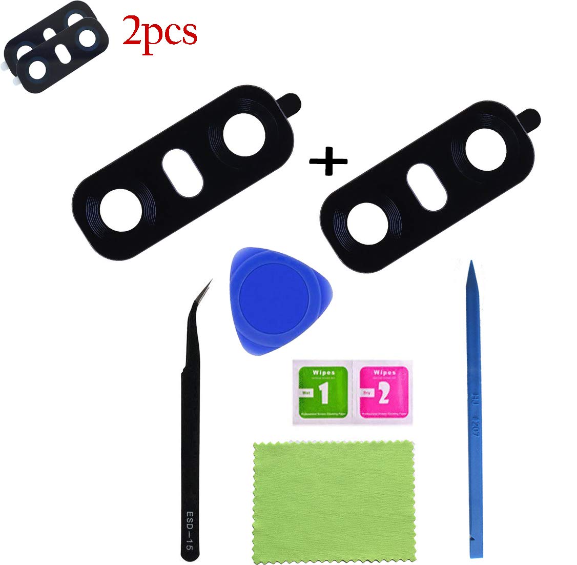 2Pack Eaglewireless True Glass Rear Camera Cover Lens Replacement for LG G6 H870 H871 H872 H873 LS993 VS998 US997 H870DS+1 Set Repair Tool