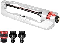 Vista 8 de Eden 96213 Essential Turbo - Aspersor de agua oscilante turbo, cubre hasta 3,600 pies cuadrados, 16 boquillas, base pesada, rango ajustable, paquete