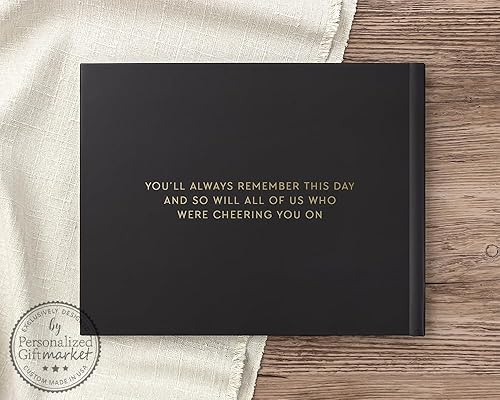 Miniatura 2 de High School Gift for Graduating Class, Graduation Day Party Ceremony Well Wishes Signature Photo Book - Black Gold (9x6)