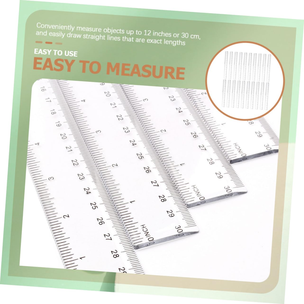 Artibetter Righelli Trasparenti in Plastica Design Ergonomico e Resistente Set da 50 per Misurazioni Precise per Ufficio, Scuola e Disegno Tecnico