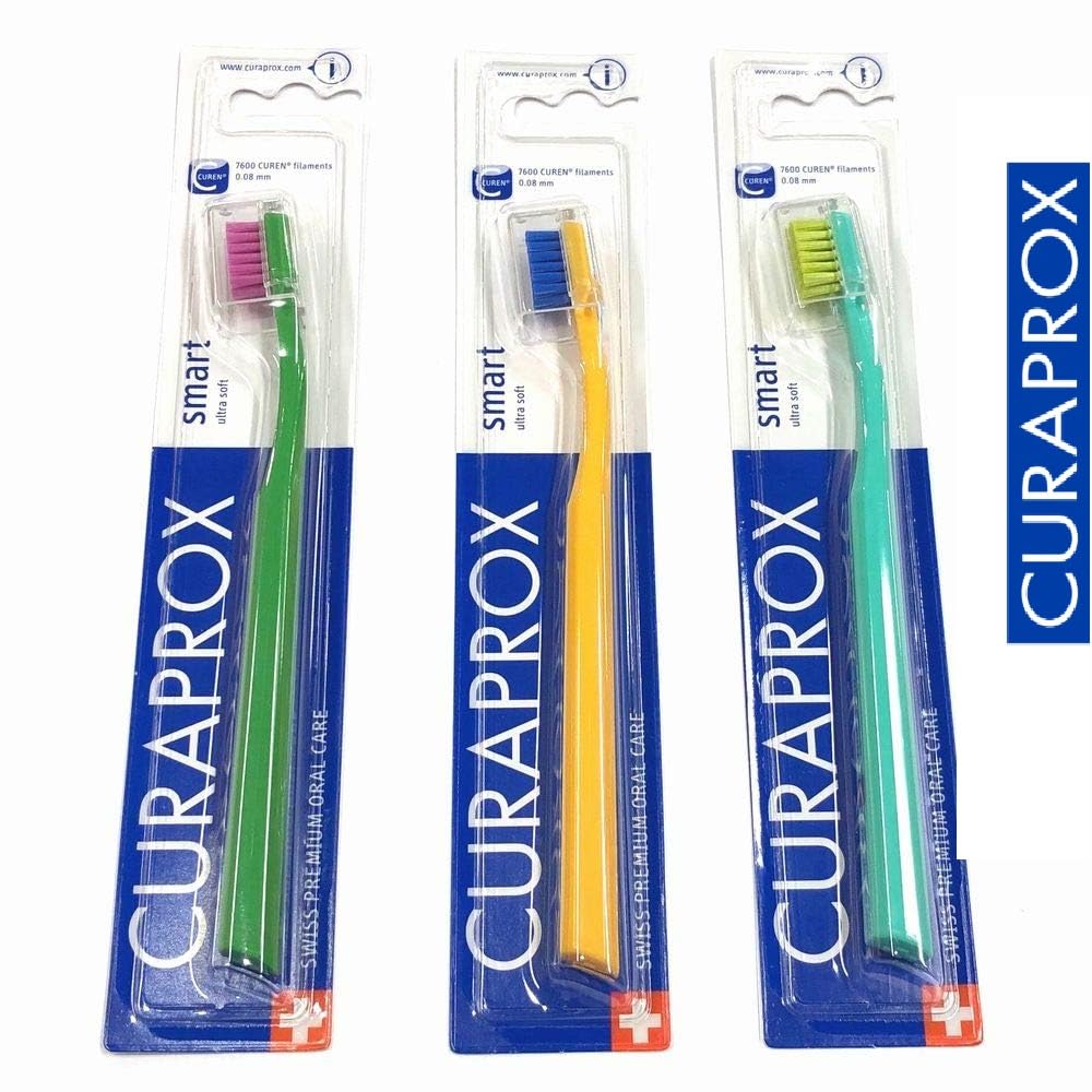 CURAPROX Inteligentna szczoteczka do zębów CS-dzieci i Dorośli/Ultra Miękkie | mała główka z 7600 filamentami Curen® / Losowy kolor/pojedyncze opakowanie/Made in Switzerland | Dla dzieci i dorosłych | ultramiękkie usuwanie płytki nazębnej | mała główka, w