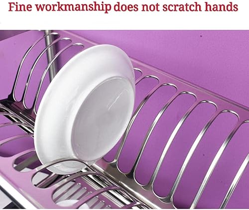 Miniatura 3 de Escurridor para platos con escurridor de platos de acero inoxidable de 2 niveles, organizador de utensilios de encimera de cocina