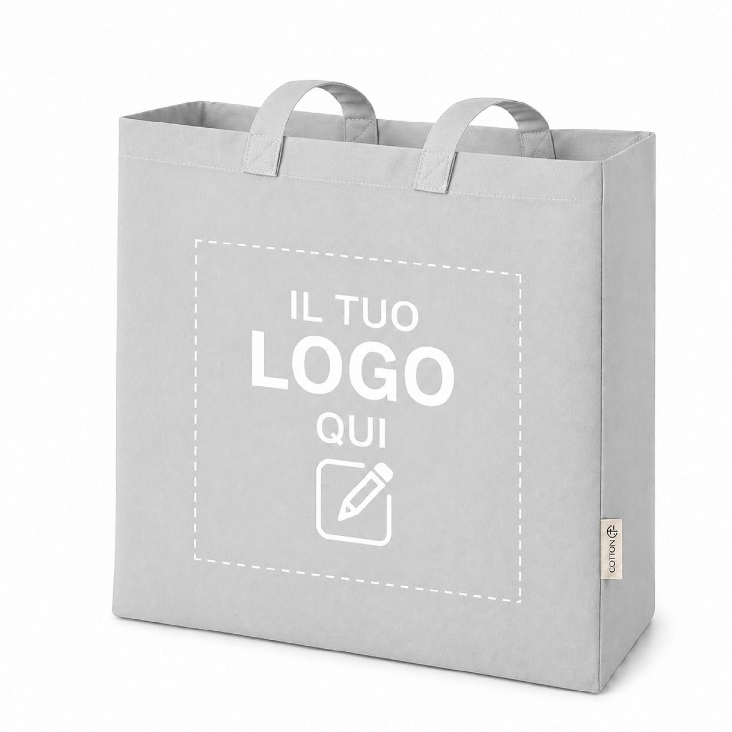VENEZIANO Shopper personalizzata Canvas 220gsm 40x35x12 cm con Soffietto e Manici Lunghi – Shopper Resistente Riutilizzabile – Personalizzabile per Stampa, Gadget e Uso Quotidiano