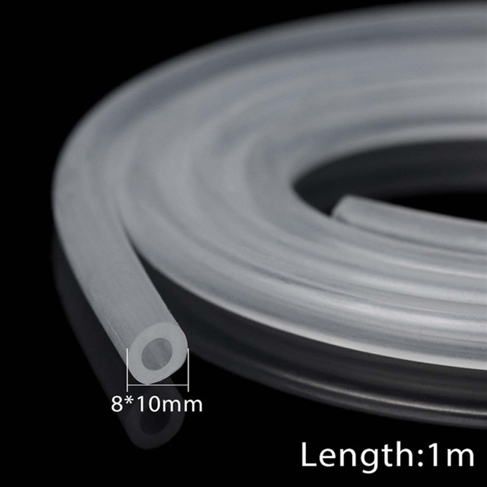 Transparenter flexibler Silikon-Gummischlauch, Silikon-Gummischlauch, durchscheinend, 2–8 mm ID x 4–30 mm Außendurchmesser, 1 Meter (8 x 10 mm)
