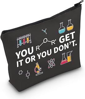 PLITI Funny Chemistry Gifts Science Lover Makeup Bag Chemistry Pun You Ether Get It Or You Don't Gift For Chemistry Teacher (you get it bagbl), cosmetic bag-1
