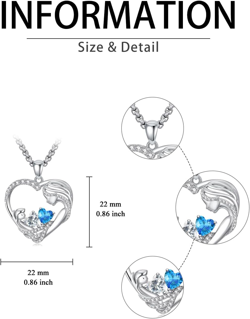 Birthday Day Gifts for Mother Double Birthstone Mother Child Pendant Necklace from Mom to Daugher Christmas Anniversary Mothers Day Gifts for Wife Sister Girlfriend Her