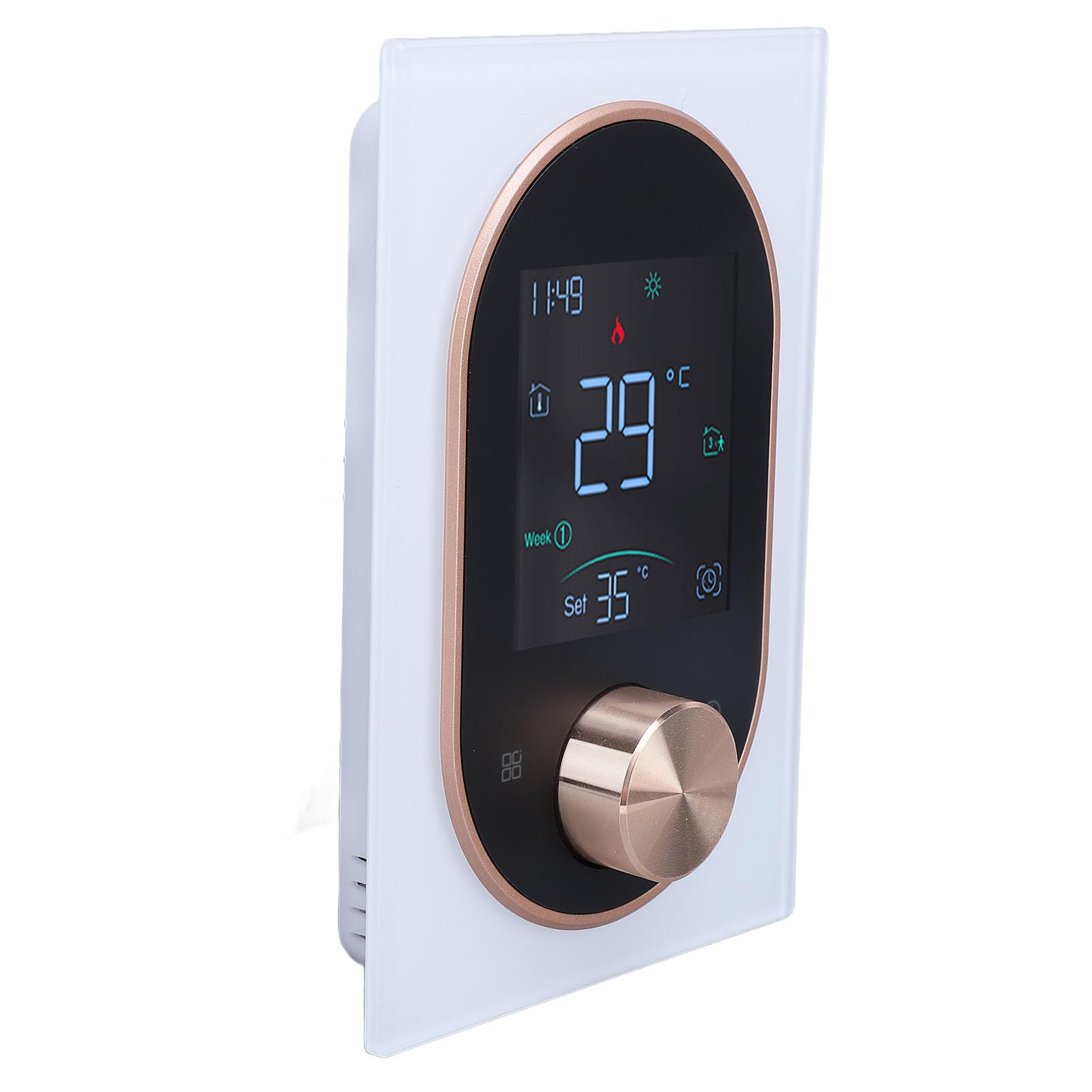 Jeffergarden Inteligentny Termostat Programowalny, 86x86mm ABS Stop